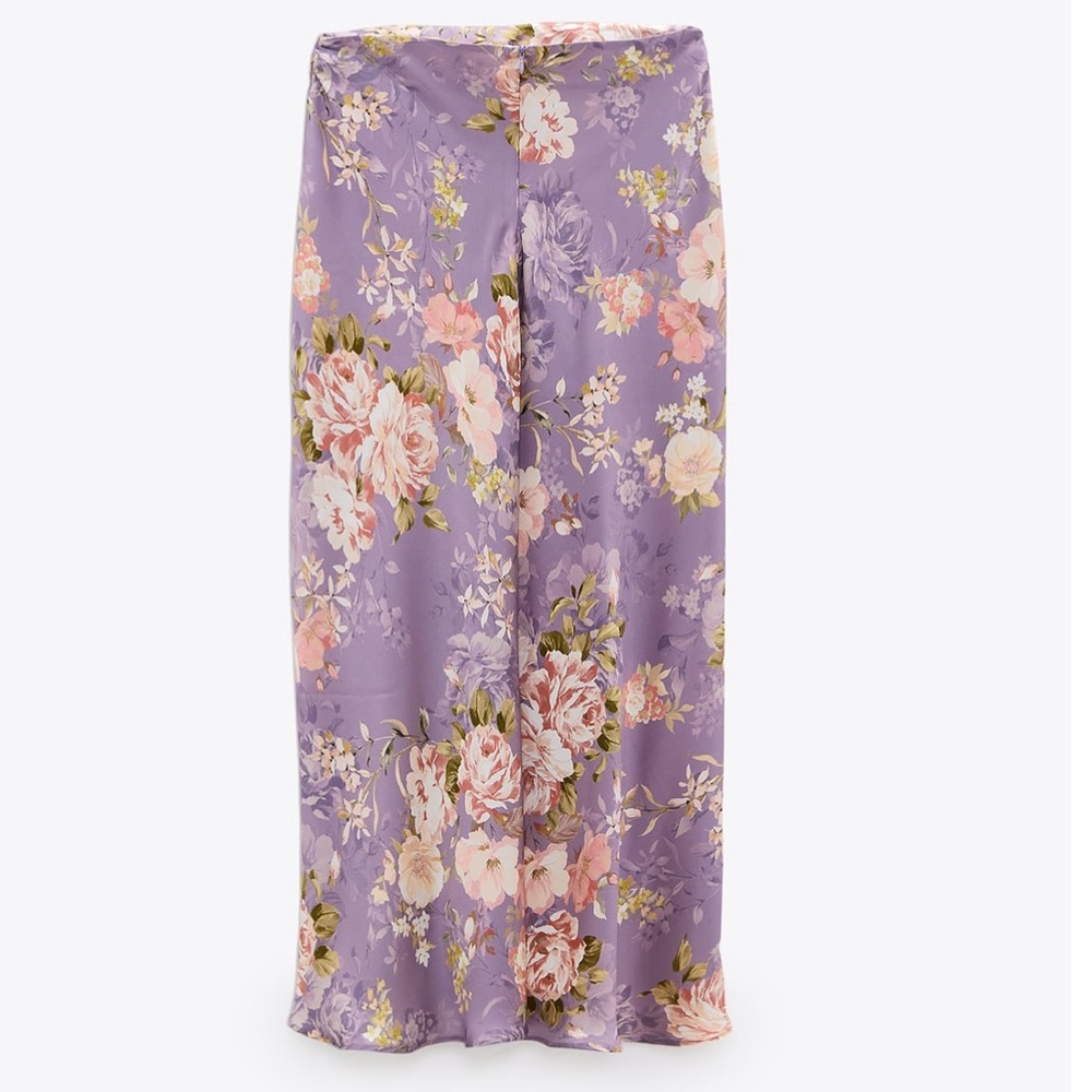ZARA 2 Pieces Satin Finish Skirt L Ruffle Blouse M - Picture 7 of 8